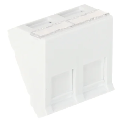 Priză Keystone unghiulară SOLARIX SXF-M-2-45-WH-U, 2 module Keystone