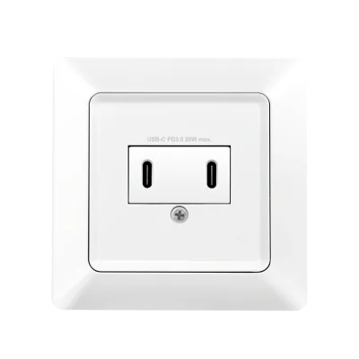 PRIZA LOGILINK, pentru perete, Schuko x 1, 2xUSB-C PD 25W, 230V AC, 50 Hz, 16A, protectie IP20, adancime 29.5mm, alb, "PA0331"