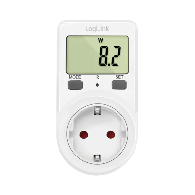 PRIZA LOGILINK, Schuko x 1, conectare prin Schuko (T), contor de cost energie, 16 A, afisaj energie / putere / tarif cost, baterie incorporata, IP20, alb, "EM0002B"