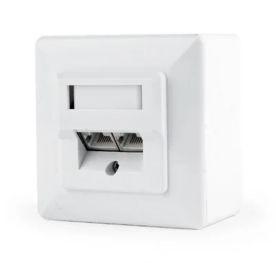 GEMBIRD MWS-2S6-01 CAT 6 STP 2-port LAN wall mount box