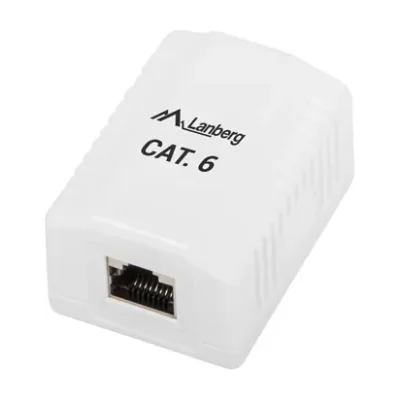 Priză RJ-45 Lanberg montare aparentă, Cat.6 FTP ecranată, 1 port, albă