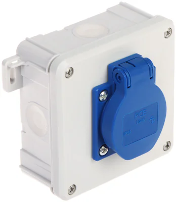 Priză simplă cu doză de derivație Elektro-Plast 2K/98X98/GN-230/EPN, 250 V AC, 16 A, IP54