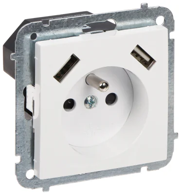 Priză simplă cu încărcător USB Elektro-Plast SANTRA/4188-10/EPN, 230 V, 16 A