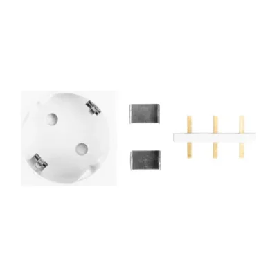 Priză simplă Lanberg Schuko Type F 45x45, 230V, 16A, IP20, albă
