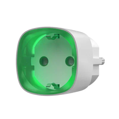 Priza smart wireless Ajax Socket WH, alb-AJAX 2.5 kW, indicator consum LED, 1000 m; Releu electromagnetic; Indicator de sarcina; Comunicare bidirectional; Frecventa: 868.0 - 868.6 MHz; Distanta wireless: pana la 1000 m (spatiu deschis); Putere RF: au
