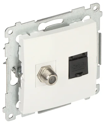 Priză terminală F + RJ-45 KONTAKT SIMON DASFRJ45.01/11-SIMON54
