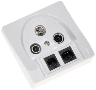 Priză terminală R-TV SAT + RJ45 + RJ11 SIGNAL GAR-SAT/2RJ, încastrată