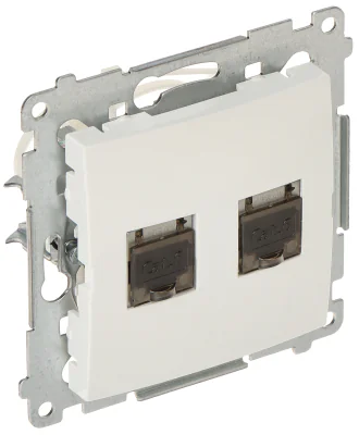 Priză terminală RJ-45 dublă KONTAKT SIMON D62E.01/11-SIMON54, 2 x RJ-45 S/FTP