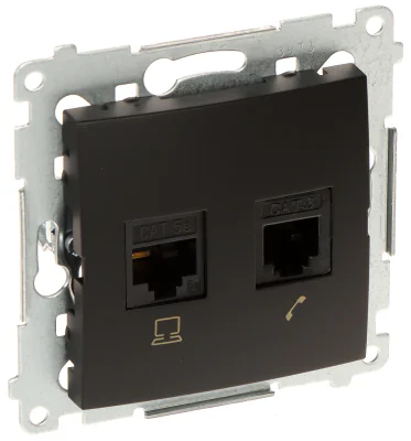 Priză terminală RJ-45 + RJ-12 KONTAKT SIMON D5T.01/49-SIMON54, 1 x RJ-45 + 1 x RJ-12