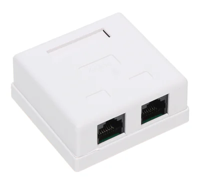 Priză terminală RJ45 dublă DELTA NETWORK RJ45-2G2, montaj aparent