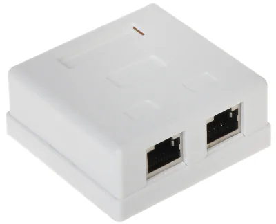 Priză terminală RJ45 dublă DELTA NETWORK RJ45-2G5/6, montaj aparent
