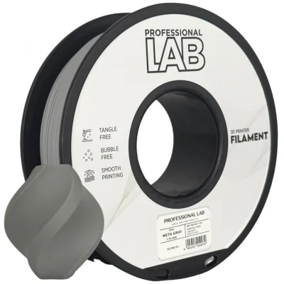 PROF. LAB 3D FILAMENT 1KG PLA META GRAY, Diametru: 1.75mm, Greutate: 1kg, Temperatura duza: 185C – 215C, Temperatura platforma printare: 25C – 60C, Culoare: Meta Gray.