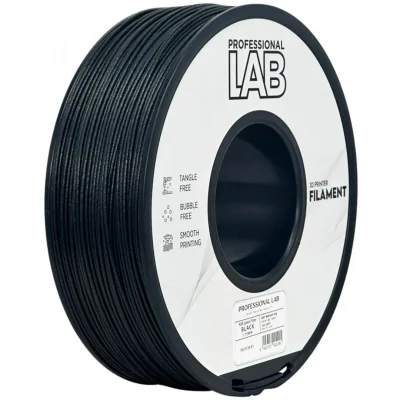 PROF. LAB FILLAMENT ASA GLASS FIBER BK, Material: ASA, Rezistenta UV, rezistenta sporita datorita insertiilor de fibra de sticla, finisaj mat,ideal pentru exterior, componente auto pana la 100 grade, Diametru: 1.75mm, Greutate: 1kg, Temperatura print