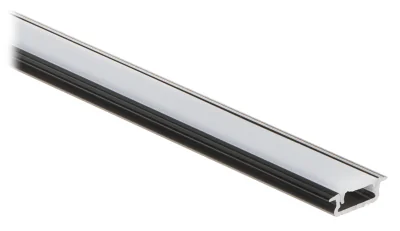 Profil cu capac pentru benzi LED MW Lighting PR-LED/RB/2M, montaj îngropat, negru