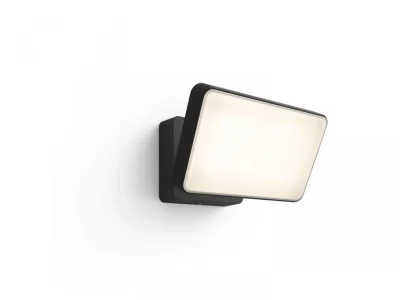 Proiector LED inteligent Philips Hue Welcome, 20.5W (80W), 2300 lm ,lumina calda (2700K), dimabila, IP44, 160x220x153mm, Negru
