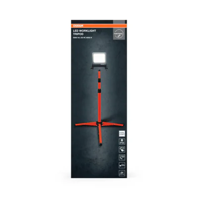 Proiector LED (lampa de lucru) cu stativ OSRAM Worklight Tripod, 50W,220-240V, 4500 lm, lumina neutra(4000K), IP65/IK06/IP44, inaltime ajustabila 1.8m, Aluminiu