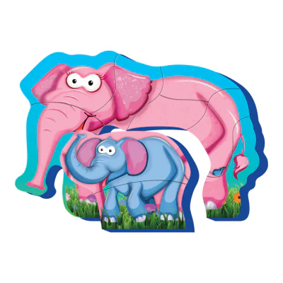 PUZZLE DIN SPUMA EVA-MAMA SI PUIUL ELEFANT,8 PIESE, PUEDO