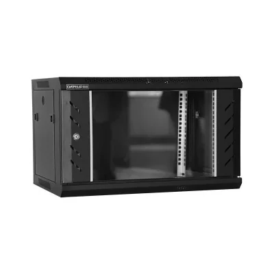 Rack 6U 600x600, montare pe perete, usa din sticla, panouri laterale detasabile si securizate, dezasamblat, culoare gri RAL 7035, DATEUP