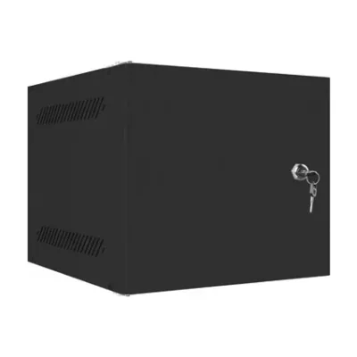 Rack de perete Lanberg 10" 4U/280x310, pentru auto-asamblare, cu ușă metalică, negru (flat pack)