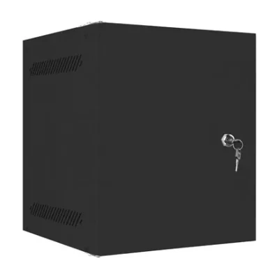 Rack de perete Lanberg 10", 6U, 280x310, auto-asamblare, ușă metalică, negru