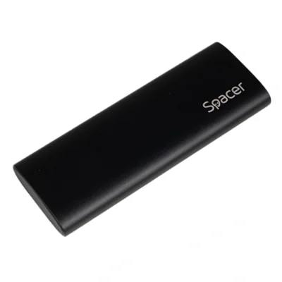 Rack extern SPACER, pentru SSD M.2 PCIe NVMEE, interfata PC USB 3.1 Type C, aluminiu, negru