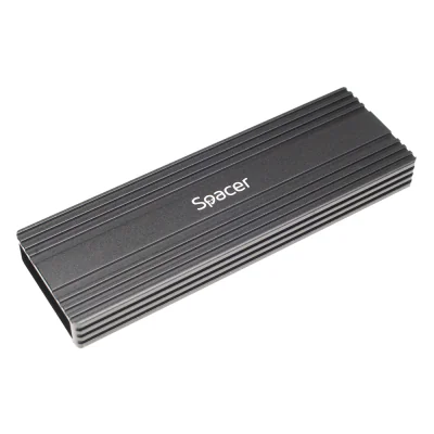 Rack extern SPACER, pt. SSD M.2 PCIe NVME, interfata PC USB 3.1 Type C, Striat, aluminiu, negru