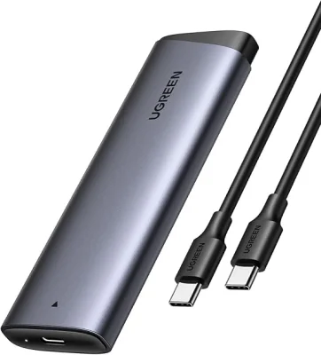 RACK extern Ugreen, "CM767" pt SSD M.2 NVMe/PCIE 3.0 compatibil cu form factor 2280, 2260, 2242 si 2230, cablu 50 cm USB-C 3.1 la USB Type-C 3.1, aluminiu, gri "35267" - 6941876232673
