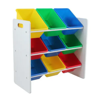 Raft depozitare jucarii cu 9 cosuri multicolore, U-Grow