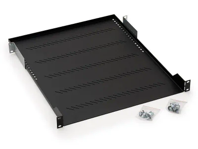 Raft fix perforat Triton 19" 1U/350 capacitate incarcare 40kg, negru
