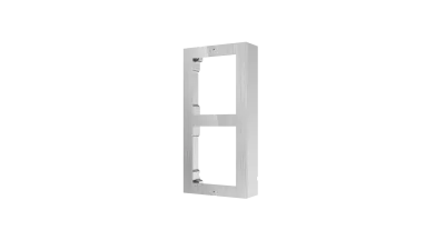 Ramă de montaj pentru 2 module, post exterior modular seria KD8 Pro HIKVISION DS-KD-ACW2/S, montaj aparent, capac inox