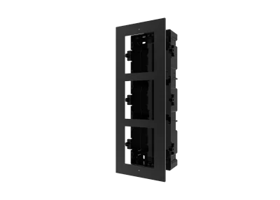 Ramă de montaj pentru 3 module, post exterior modular seria KD8 Pro HIKVISION DS-KD-ACF3/BK, montaj îngropat, capac aluminiu, Black