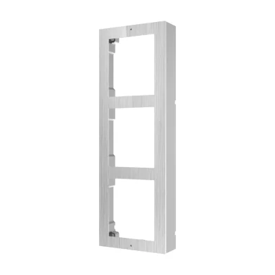 Ramă de montaj pentru 3 module, post exterior modular seria KD8 Pro HIKVISION DS-KD-ACW3/S, montaj aparent, capac inox