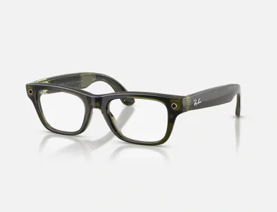 Ray-Ban Meta Blayzer Optics Gen 2 AI Glasses Shiny Transparent Dark Olive/Demo