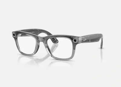 Ray-Ban Meta Wayfarer Gen 2 AI Glasses Shiny Transparent Grey/Sapphire Transitions RW4012 6840MF 53