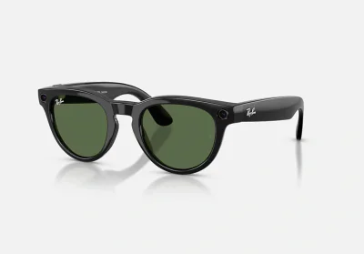 RayBan Meta HEADLINER Low Bridge Fit - Shinny Black - G-15 Green GEN2