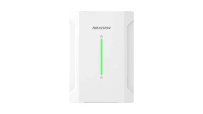 Receptor wireless Hikvision DS-PR501-HWE, frecventa de operare  868MHz, comunicare wireless bidirectionala, accepta 32 detectori wireless, 12 sirene wireless, 8 tastaturi/cititoare wireless, 64 telecomenzi wireless, distanta de comunicare 1600m in ca