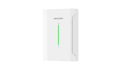 Receptor wireless Hikvision DS-PR501-HWE, frecventa de operare  868MHz, comunicare wireless bidirectionala, accepta 32 detectori wireless, 12 sirene wireless, 8 tastaturi/cititoare wireless, 64 telecomenzi wireless, distanta de comunicare 1600m in ca