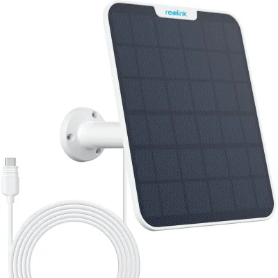 REO solar panel v2 White - Panou solar pentru camere wireless Reolink cu acumulator, putere mai mare de 6W. Culoare albă