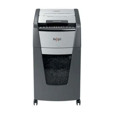 Rexel Optimum AutoFeed+ 300X Automatic Cross Cut Paper Shredder P4, Cross shredding, 23 cm, 4 x 25 mm, 60 L, 500 sheets, 55 dB
