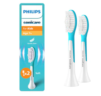 Rezerve PHILIPS Sonicare Kids Standard HX6042/90, Pachet de 2 capete de periere, Standard, Click-on, L x A x I (mm) 25.7x60x230.5