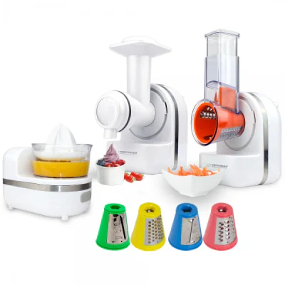 Robot de bucatarie Esperanza Panzanella EKM027 150W 3 in 1 razatoare/aparat pentru deserturi cu fructe congelate/storcator fructe Alb "EKM027"