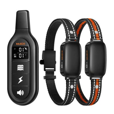 RojecoPD521 1000m Colier de dresaj pentru câini cu 2 coliere (negru)