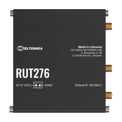 Router TELTONIKA RUT276, 5G, Wi-Fi 4, 2x Ethernet, PoE, DIN rail, dual SIM, RS232/RS485