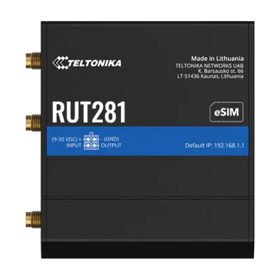 Router TELTONIKA RUT281, 4G LTE Cat 4, Wi-Fi 4, 2x Ethernet, DIN rail
