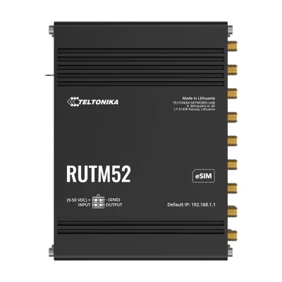 Router TELTONIKA RUTM52, 5G, Wi-Fi 5, 5x Gigabit, DIN rail, dual SIM, GNSS