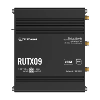 Router TELTONIKA RUTX09, 4G LTE Cat 6, 4x Gigabit, DIN rail, dual SIM, GNSS