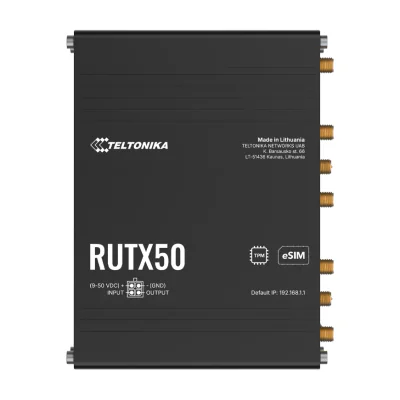 Router TELTONIKA RUTX50, 5G, Wi-Fi 5, 5x Gigabit, DIN rail, dual SIM, GNSS