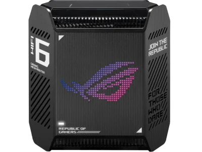 Router Wireless Asus GT6(B-1-PK)Black, tri-band, WI-FI 6, Standard retea: WiFi 6 (802.11ax), IPv4, IPv6, Backwards compatible with 802.11a/b/g/n/ac Wi-Fi, segment AX10000, , 2.4GHz  574Mbps, 5G-1Hz 4804Mbps, 5G-2 4804Mbps, 9 antene interne, Procesor 