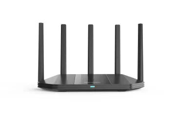 Router wireless Hikvision DS-3WR30X 3000M, 5 antene 5-dBi, dual-band, wireless standard: IEEE 802.11a/n/ac/ax @5GHz; IEEE 802.11b/g/n/ax @ 2.4GHz, interfata: 1 × 10/100/1000 Mbps Adaptive WAN Port 3 × 10/100/1000 Mbps Adaptive LAN Ports, tensiune ali