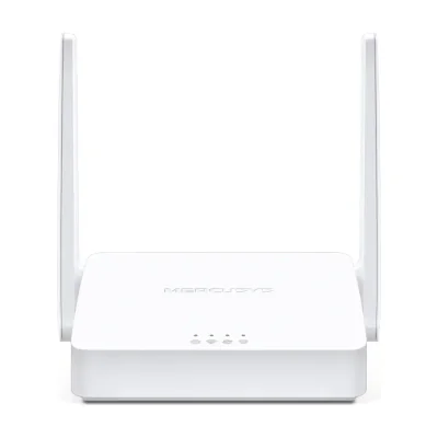 Router Wireless Mercusys N 300 Mbps, MW301R; Standarde Wireless: IEEE 802.11n, IEEE 802.11g, IEEE 802.11b, Frecventa: 2.4 - 2.4835GHz, Rata semnal: 11n: Up to 300Mbp, 11g: Up to 54Mbps, 11b: Up to 11Mbps, Interfata: 2 10/100Mbps LAN, 1 10/100Mbps WAN